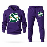Men's Sacramento State Hoodie Joggers Set - Purple digital placement mockup