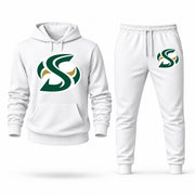 Men's Sacramento State Hoodie Joggers Set - White digital placement mockup