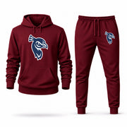 Men's Saint Peter's Hoodie Joggers Set - Burgundy digital placement mockup