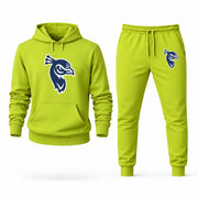 Men's Saint Peter's Hoodie Joggers Set - Lime Green digital placement mockup