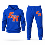 Men's Sam Houston Hoodie Joggers Set - Blue digital placement mockup