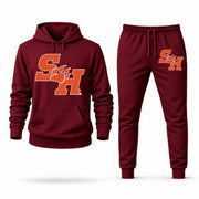 Men's Sam Houston Hoodie Joggers Set - Burgundy digital placement mockup