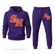 Men's Sam Houston Hoodie Joggers Set - Purple digital placement mockup