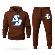Men's San Diego Hoodie Joggers Set - Brown digital placement mockup