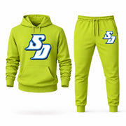 Men's San Diego Hoodie Joggers Set - Lime Green digital placement mockup