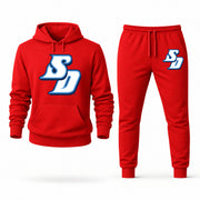 Men's San Diego Hoodie Joggers Set - Red digital placement mockup