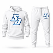 Men's San Diego Hoodie Joggers Set - White digital placement mockup