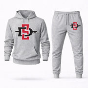 Men's San Diego State Hoodie Joggers Set - Grey digital placement mockup