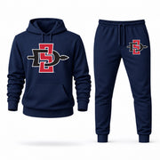 Men's San Diego State Hoodie Joggers Set - Navy digital placement mockup