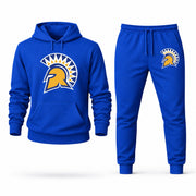 Men's San José State Hoodie Joggers Set - Blue digital placement mockup