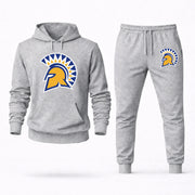 Men's San José State Hoodie Joggers Set - Grey digital placement mockup