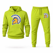 Men's San José State Hoodie Joggers Set - Lime Green digital placement mockup