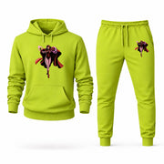 Men's Scarlet Witch Hoodie Joggers Set - Lime Green digital placement mockup