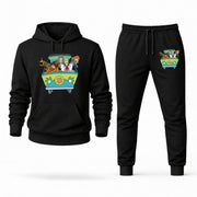 Men's Scooby-Doo Hoodie Joggers Set - Black digital placement mockup