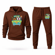 Men's Scooby-Doo Hoodie Joggers Set - Brown digital placement mockup