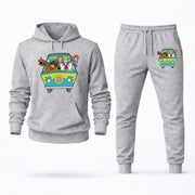 Men's Scooby-Doo Hoodie Joggers Set - Grey digital placement mockup