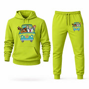 Men's Scooby-Doo Hoodie Joggers Set - Lime Green digital placement mockup