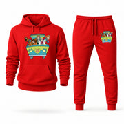 Men's Scooby-Doo Hoodie Joggers Set - Red digital placement mockup
