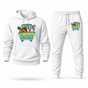 Men's Scooby-Doo Hoodie Joggers Set - White digital placement mockup