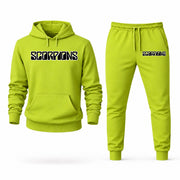 Men's Scorpions Hoodie Joggers Set - Lime Green digital placement mockup