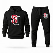 Men's Seattle U Hoodie Joggers Set - Black digital placement mockup