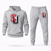 Men's Seattle U Hoodie Joggers Set - Grey digital placement mockup