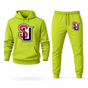 Men's Seattle U Hoodie Joggers Set - Lime Green digital placement mockup