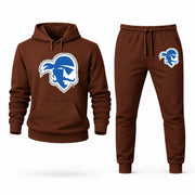 Men's Seton Hall Hoodie Joggers Set - Brown digital placement mockup