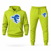 Men's Seton Hall Hoodie Joggers Set - Lime Green digital placement mockup