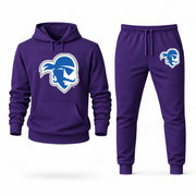 Men's Seton Hall Hoodie Joggers Set - Purple digital placement mockup