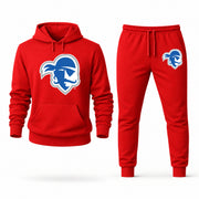 Men's Seton Hall Hoodie Joggers Set - Red digital placement mockup