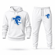 Men's Seton Hall Hoodie Joggers Set - White digital placement mockup