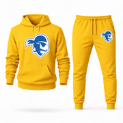 Men's Seton Hall Hoodie Joggers Set - Yellow digital placement mockup