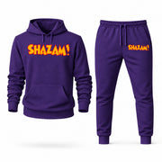 Men's Shazam Hoodie Joggers Set - Purple digital placement mockup