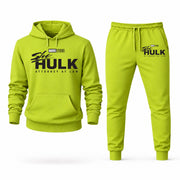 Men's She-Hulk Hoodie Joggers Set - Lime Green digital placement mockup