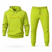Men's Shrek Hoodie Joggers Set - Lime Green digital placement mockup