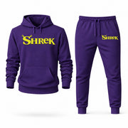 Men's Shrek Hoodie Joggers Set - Purple digital placement mockup
