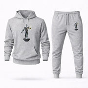 Men's Silver Surfer Hoodie Joggers Set - Grey digital placement mockup
