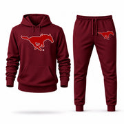 Men's SMU Hoodie Joggers Set - Burgundy digital placement mockup