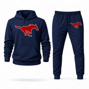 Men's SMU Hoodie Joggers Set - Navy digital placement mockup
