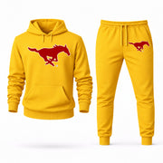 Men's SMU Hoodie Joggers Set - Yellow digital placement mockup