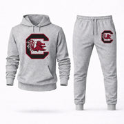 Men's South Carolina Hoodie Joggers Set - Grey digital placement mockup