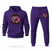Men's South Carolina Hoodie Joggers Set - Purple digital placement mockup