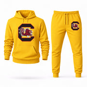 Men's South Carolina Hoodie Joggers Set - Yellow digital placement mockup