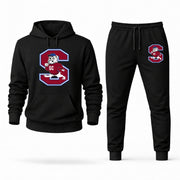 Men's South Carolina State Hoodie Joggers Set - Black digital placement mockup