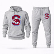 Men's South Carolina State Hoodie Joggers Set - Grey digital placement mockup