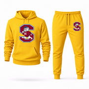 Men's South Carolina State Hoodie Joggers Set - Yellow digital placement mockup