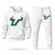 Men's South Florida Hoodie Joggers Set - White digital placement mockup