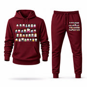 Men's South Park Hoodie Joggers Set - Burgundy digital placement mockup