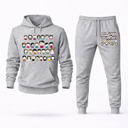 Men's South Park Hoodie Joggers Set - Grey digital placement mockup